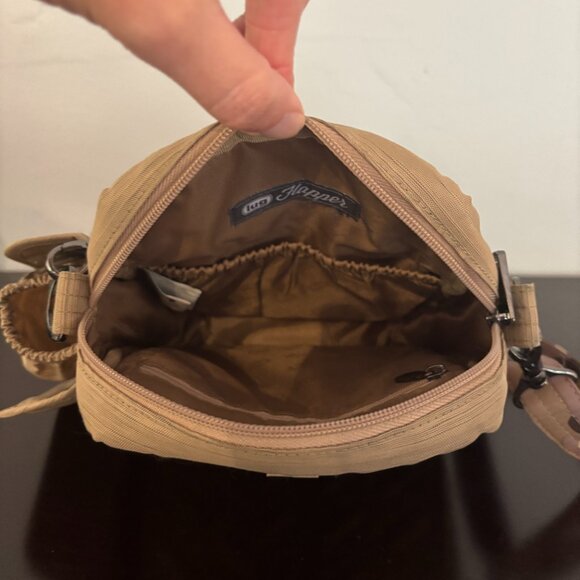 Lug Flapper Light Gold Tan Quilted Nylon Camo Strap Convertible Crossbody - Picture 14 of 15